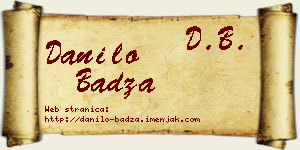 Danilo Badža vizit kartica